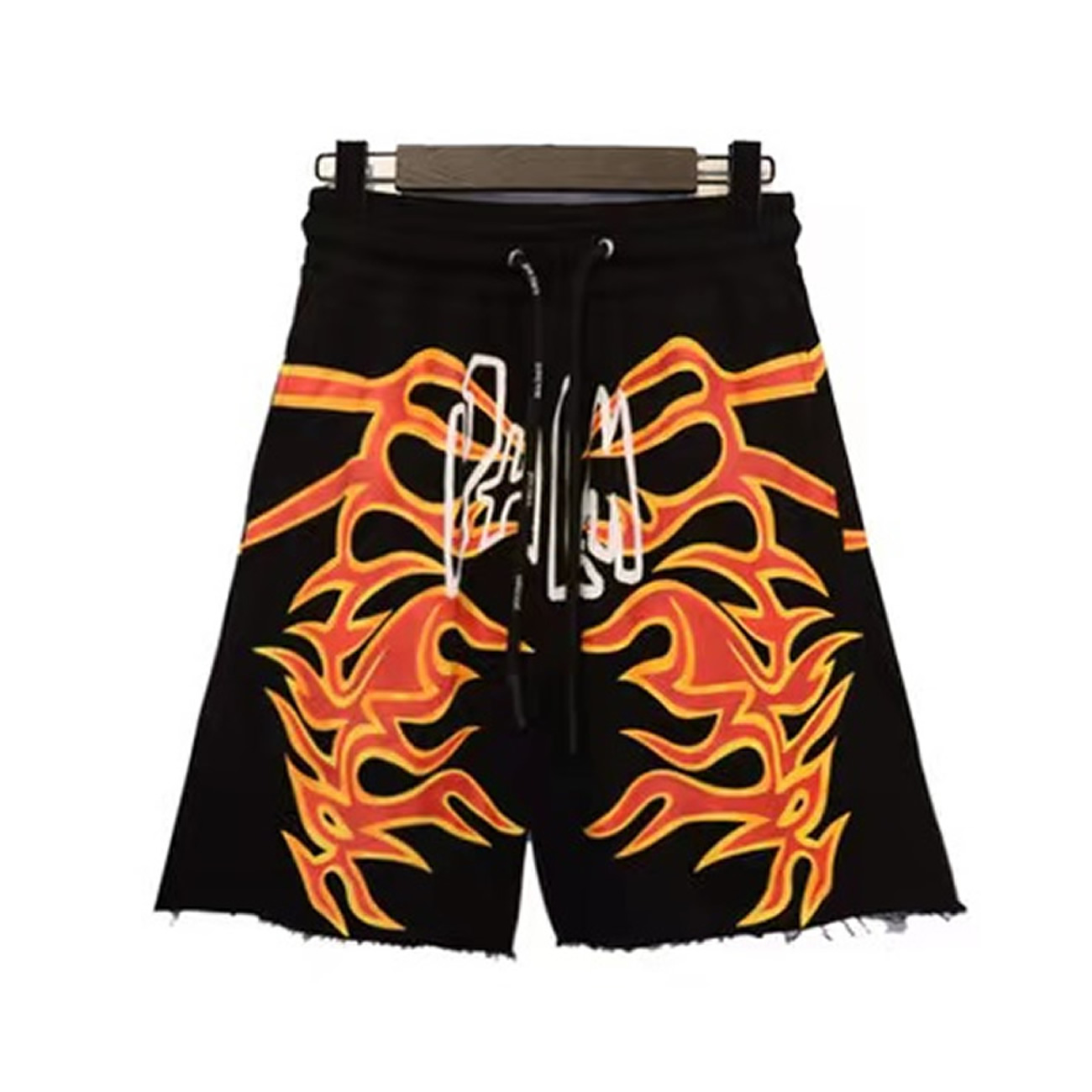 Palm Angels Graffiti Flame T Shirt Shorts Black White (25) - www.newkick.vip
